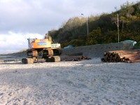 Ostseebad Nienhagen: Buhnenbau im Jahr 2002