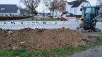Nienhagen, Kreisverkehr Kliffstrasse im Bau