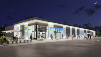 Entwurf des Edeka-Markt in Ostseebad Nienhagen bei Nacht